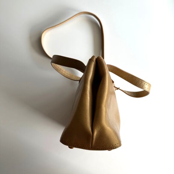 Fossil Sedona Gold Metallic Top Handle Shoulder Strap‎ Zip Satchel Purse Handbag - Picture 7 of 9